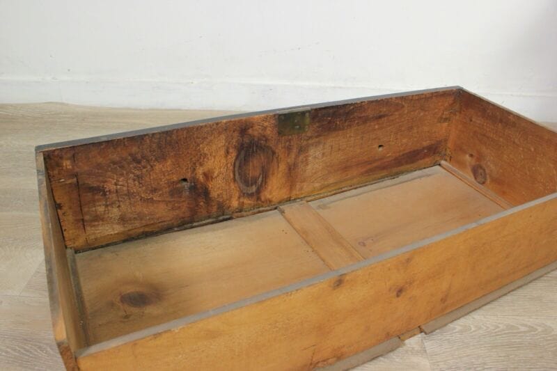 Cassetto antico in legno teca epoca 800 mensola inglese scatola con maniglie Scatole in legno
