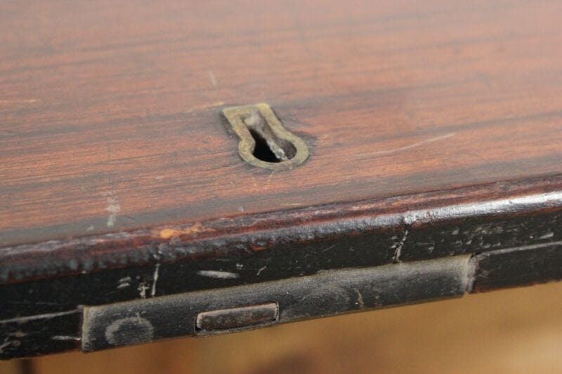 Cassetto antico in legno teca epoca 800 mensola inglese scatola con maniglie Scatole in legno