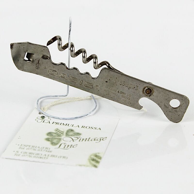 Cavatappi apribottiglie apriscatole da collezione vintage anni 50 tascabile Cavatappi