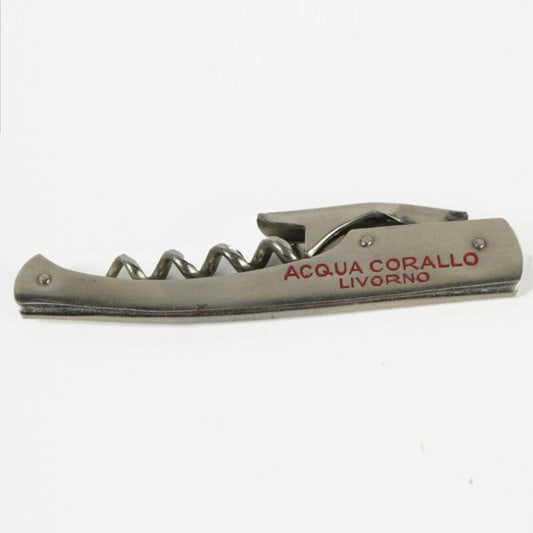 Cavatappi apribottiglie apriscatole vintage da collezione acqua corallo cromato Cavatappi