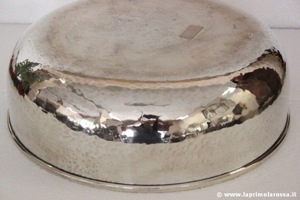 CENTROTAVOLA ANNI '70 IN SILVERPLATE E VERMEILLE VINTAGE EPNS HAMMERED  BOWL Sheffield & Argento