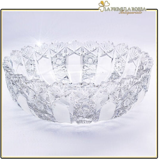 Centrotavola in cristallo Boemia molato vintage vetro intagliato fruttiera Vetri e Cristalli