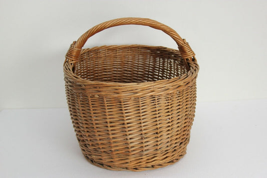 CESTO IN GIUNCO VINTAGE CON MANICO L. cm 58 h 39 LARGE VINTAGE WICKER BASKET Vintage