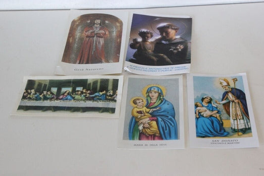 CINQUE SANTINI D'EPOCA IN MATERIALE CARTACEO / S. ANTONIO GESU' NAZARENO ecc. .Oggetti in Svendita