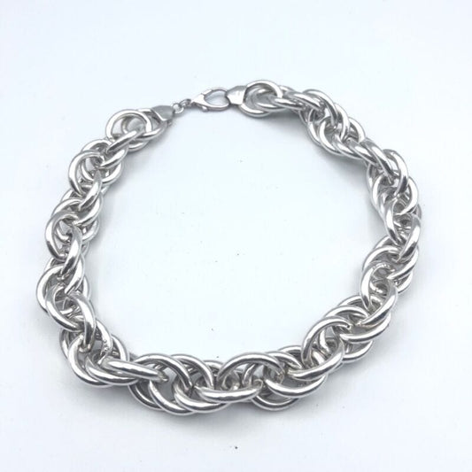 Collana donna in argento 925 girocollo a catena grande grossa vintage collier Bigiotteria & Accessori