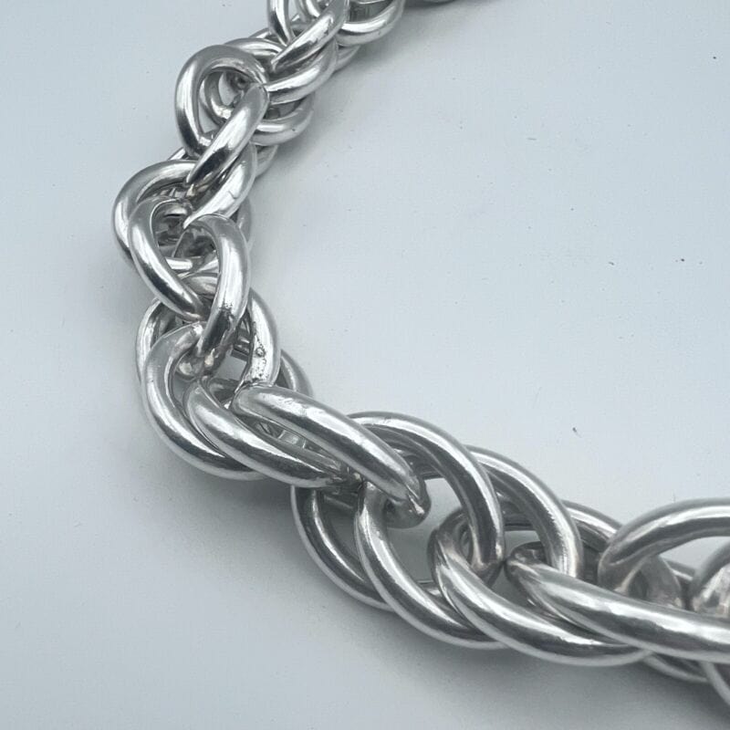 Collana donna in argento 925 girocollo a catena grande grossa vintage collier Bigiotteria & Accessori