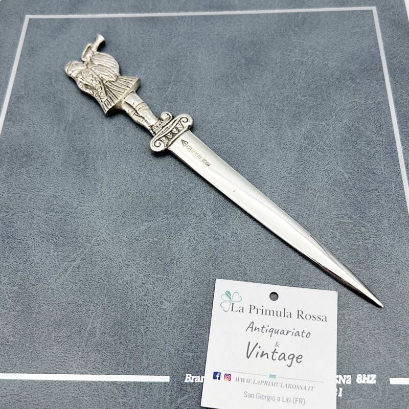 Coltello tagliacarte coltellino antico vintage da collezione ufficio scrivania Sheffield & Argento