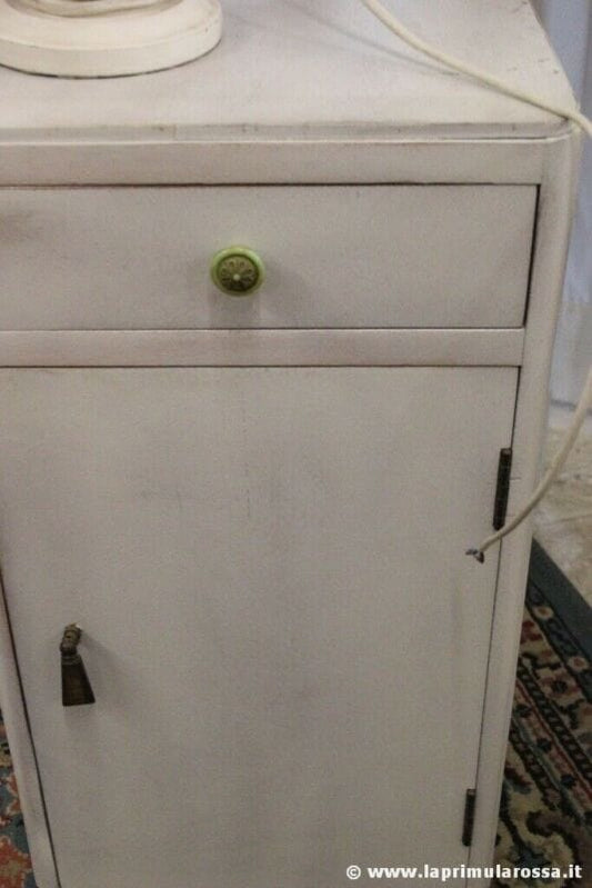 COMODINO SHABBY CHIC D'EPOCA AD UN 'ANTA - MOBILETTO VINTAGE DIPINTO BIANCO Arredamento