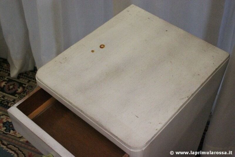 COMODINO SHABBY CHIC D'EPOCA AD UN 'ANTA - MOBILETTO VINTAGE DIPINTO BIANCO Arredamento