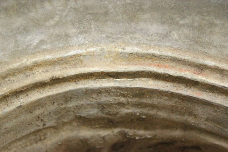 Conca antica in rame concone vecchia anfora d'epoca con manici vaso portafiori Ottone