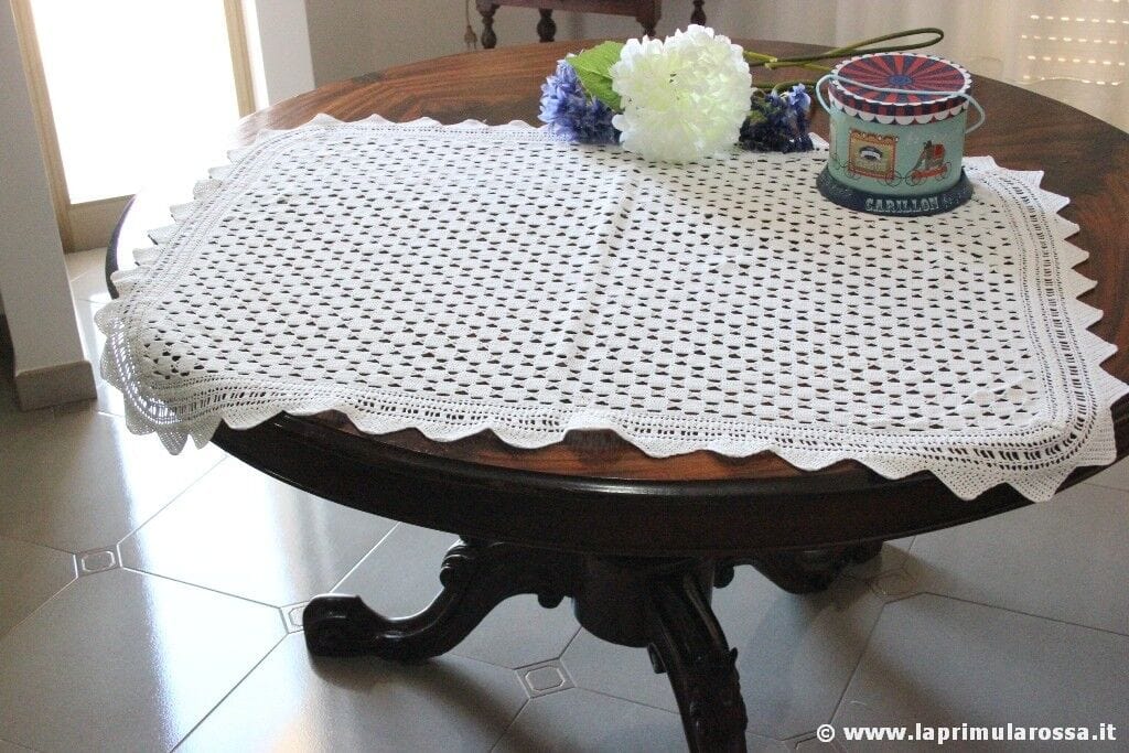 COPERTINA X CULLA VINTAGE IN COTONE LAVORATO AD UNCINETTO cm100x70 BABY BLANKET Corredo Pizzi e Tessuti