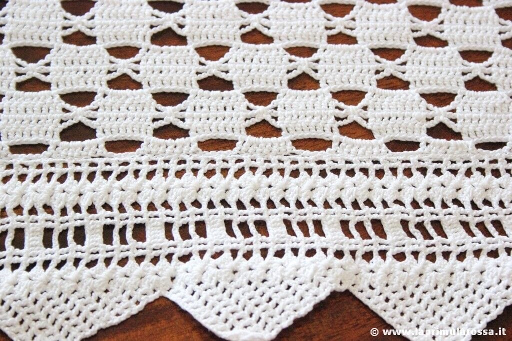 COPERTINA X CULLA VINTAGE IN COTONE LAVORATO AD UNCINETTO cm100x70 BABY BLANKET Corredo Pizzi e Tessuti