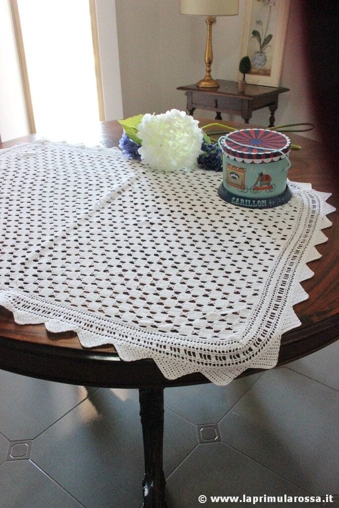 COPERTINA X CULLA VINTAGE IN COTONE LAVORATO AD UNCINETTO cm100x70 BABY BLANKET Corredo Pizzi e Tessuti