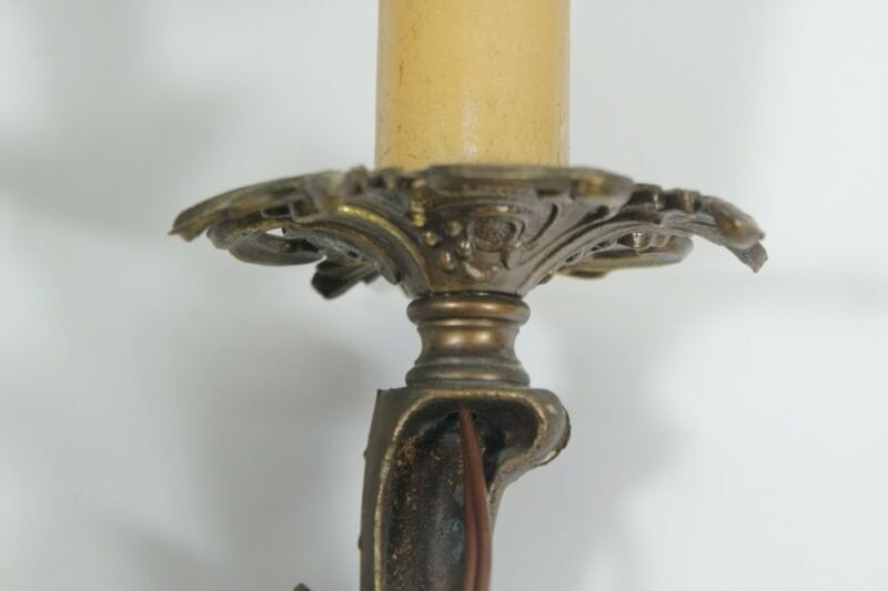 Coppia Applique dorato foglie da a 3 bracci luci Lampada da parete stile antico Lampade Appliques