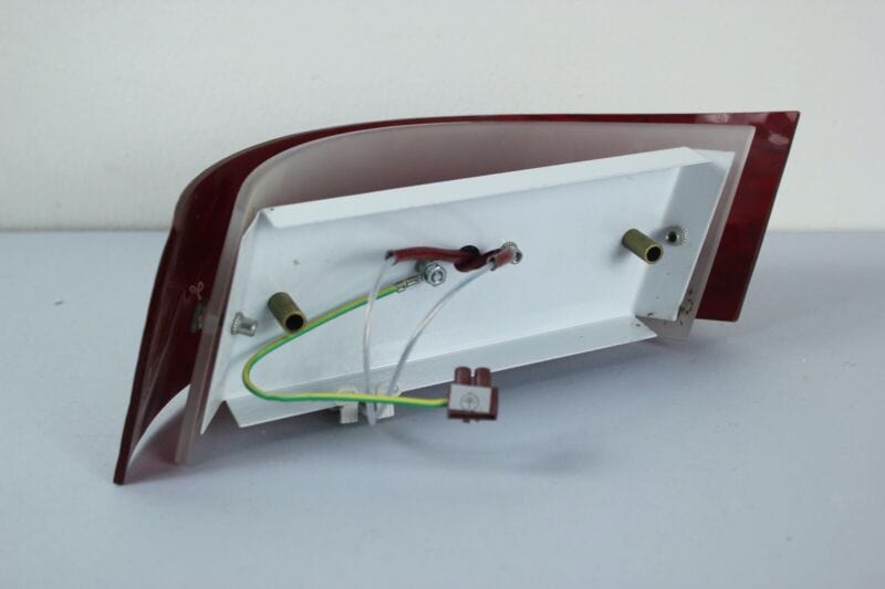 Coppia applique lampade da parete Cattaneo giostra mezza luna in vetro rosso Lampade Appliques
