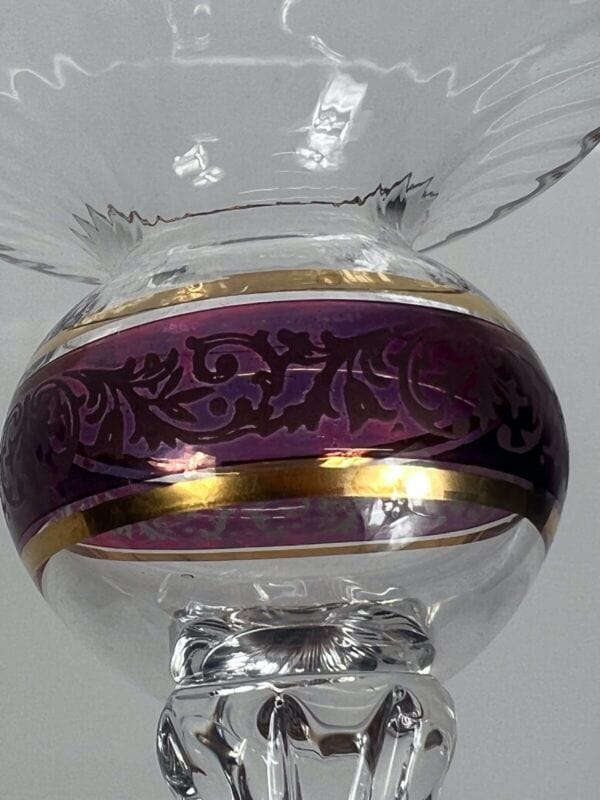 Coppia di candelieri in vetro stile murano porta candela candelabro vintage Vetri e Cristalli