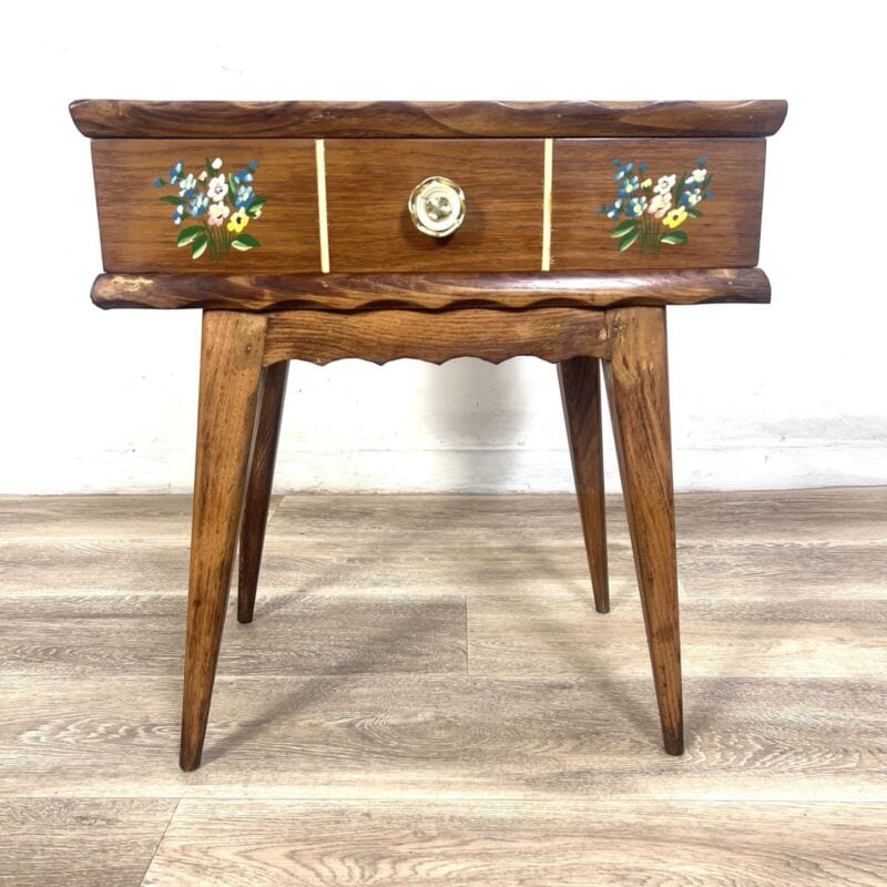 Coppia di comodini tavolino consolle stile new retro in legno vintage anni 50 60 Arredamento