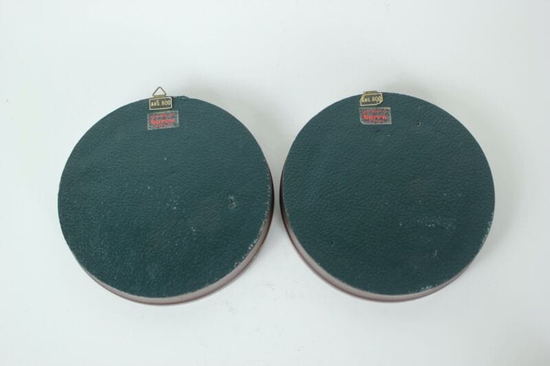 Coppia di quadri quadretti incisione su argento 800 in miniatura vintage rotondi Quadri