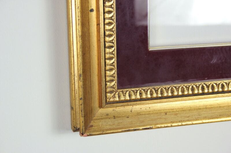 Cornice d'epoca in legno dorato vintage da parete per stampa o olio dipinto Complementi d'arredo