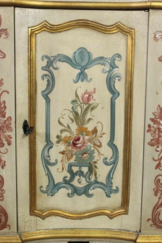 Credenza servante veneziana mobile stile antico servantino laccato e dipinto Arredamento