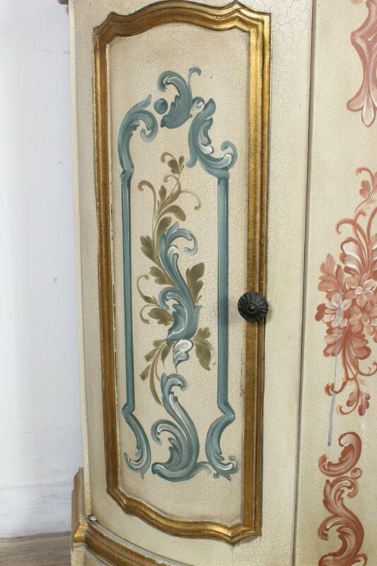 Credenza servante veneziana mobile stile antico servantino laccato e dipinto Arredamento