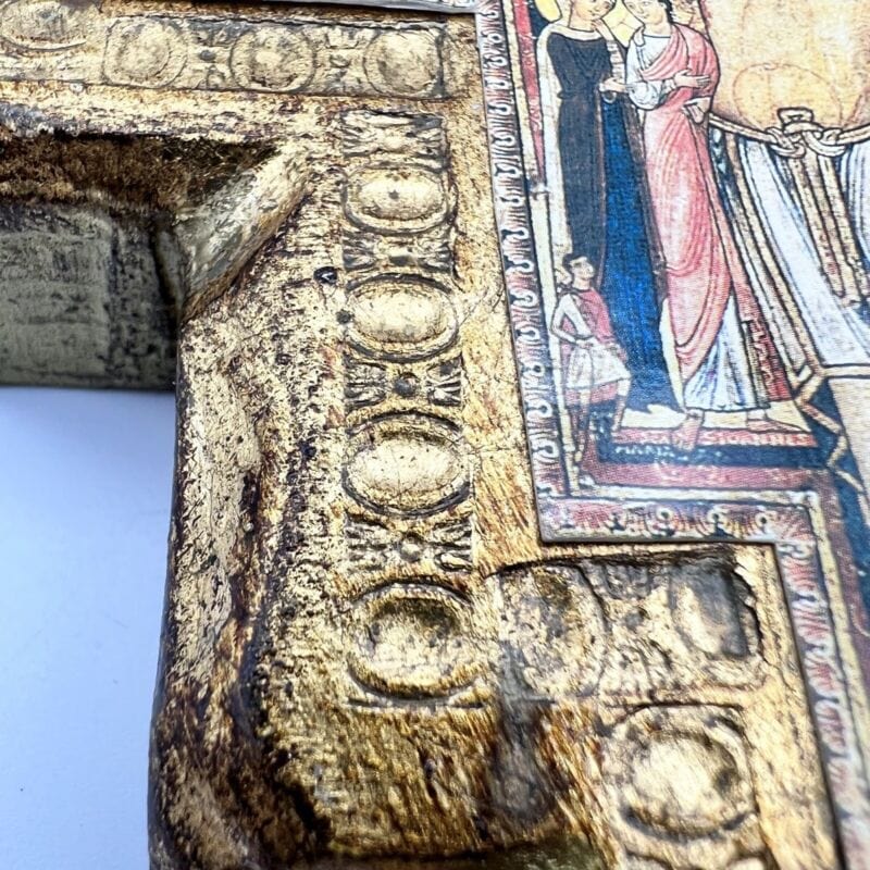 Crocifisso stile antico Icona Croce di San Damiano in legno crocefisso da parete Oggetti sacri - rosari