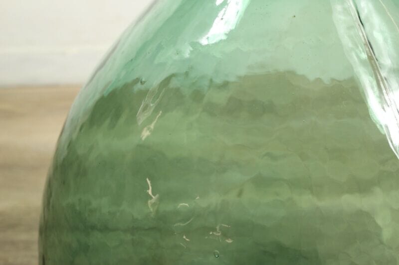 Damigiana in vetro da 54 litri antica vecchio boccione verde per vino giardino , Vetri e Cristalli