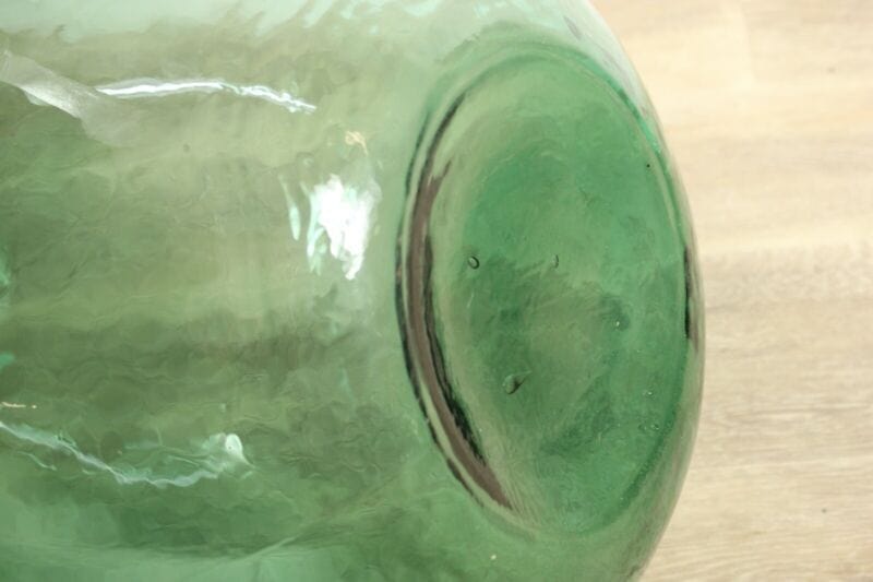Damigiana in vetro da 54 litri antica vecchio boccione verde per vino giardino , Vetri e Cristalli