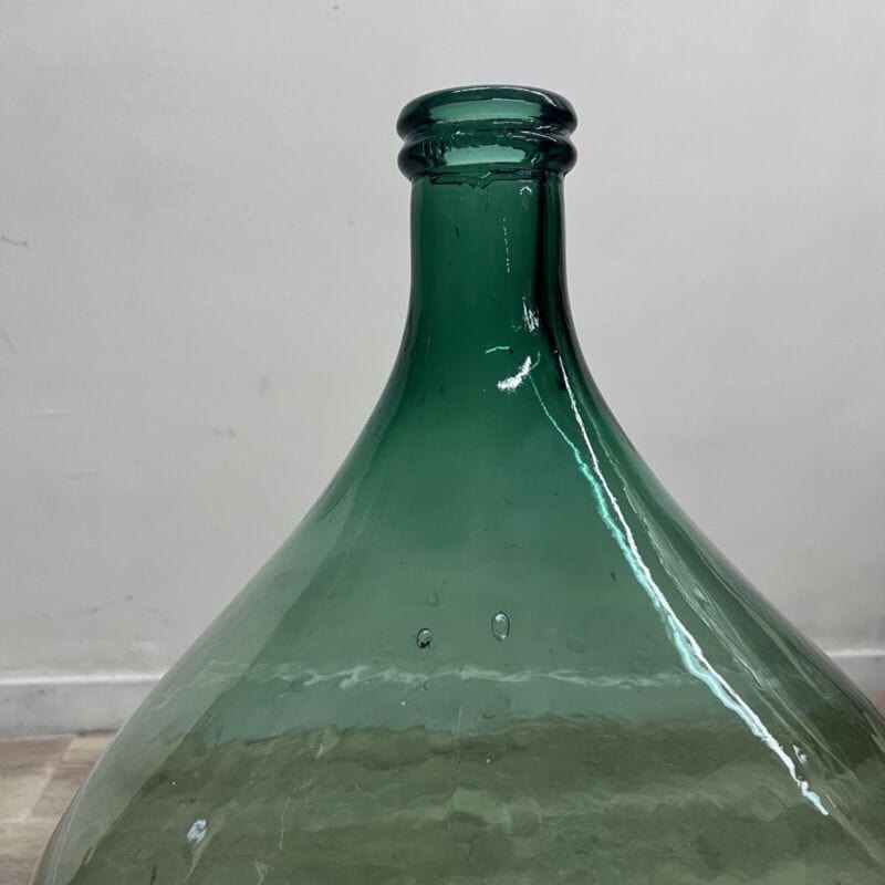 Damigiana in vetro soffiato da 54 litri antica vecchio boccione verde per vino Vetri e Cristalli