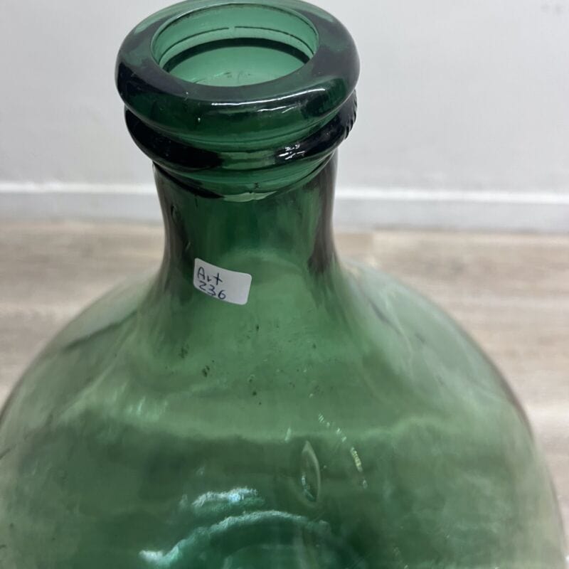 Damigiana in vetro soffiato da 54 litri antica vecchio boccione verde per vino Vetri e Cristalli