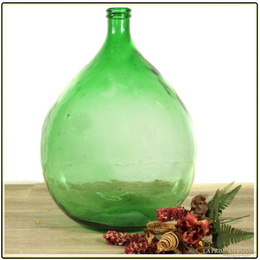 Damigiana in vetro verde arredo da 54 litri antica boccione da per giardino Vetri e Cristalli