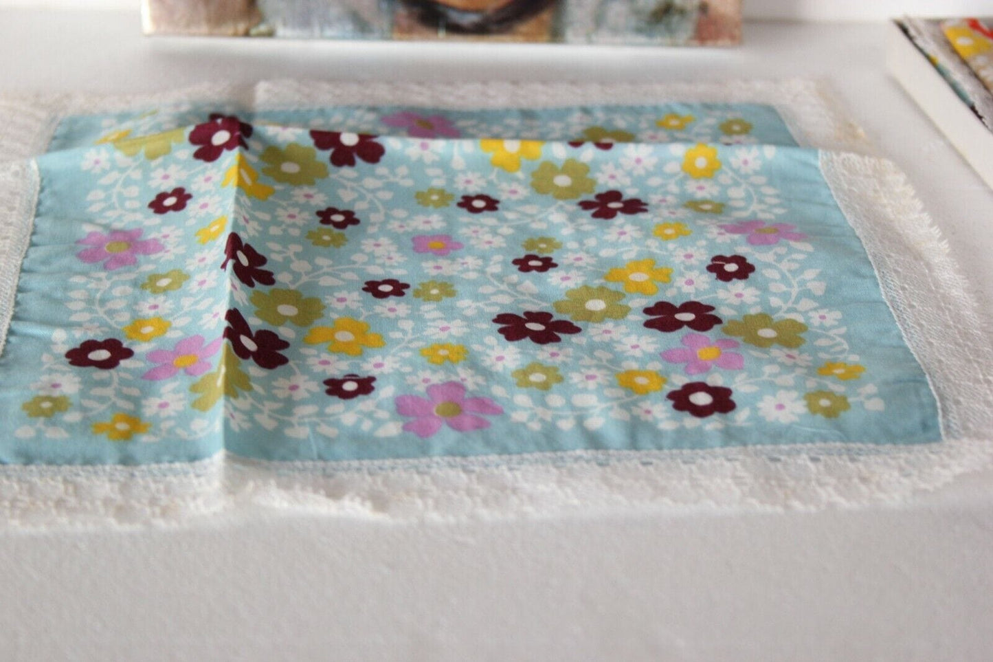 DIECI FAZZOLETTI VINTAGE COTONE A FIORI DA DONNA  WINKLER SCATOLA ORIGINALE Corredo Pizzi e Tessuti