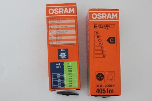 DUE LAMPADINE ALOGENE A CANDELA OSRAM  40 watt INNESTO A BAIONETTA  B22 Lampade Appliques