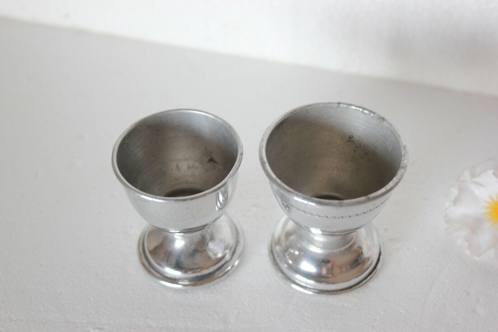 DUE PORTAUOVA ANNI '60 IN LATTA RETRO' TWO VINTAGE METAL  EGG CUPS 1960s Other