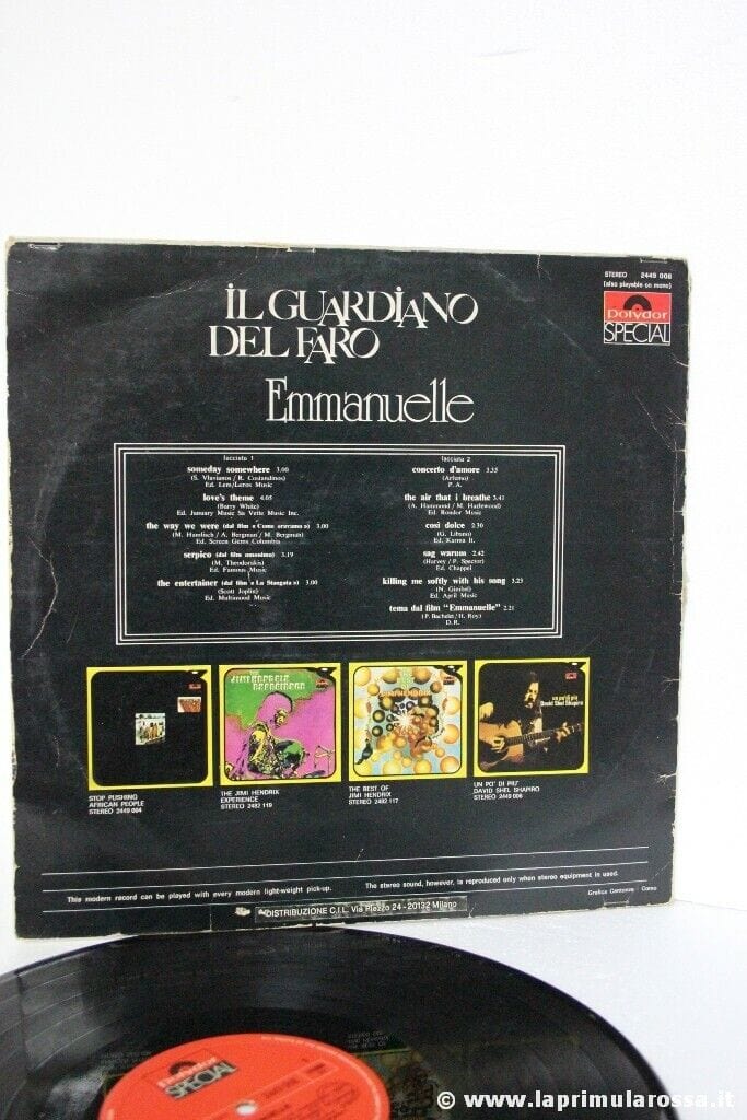 EMMANUELLE IL GUARDIANO DEL FARO LP 33 GIRI USATO ANNO 1975 Dischi in Vinile