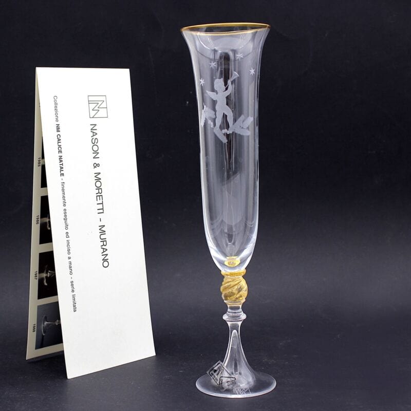 Flute in vetro per champagne bicchiere a calice natalizio NASON e MORETTI natale Vetri e Cristalli