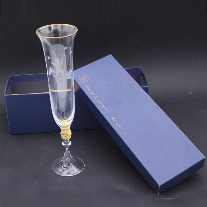 Flute in vetro per champagne bicchiere a calice natalizio NASON e MORETTI natale Vetri e Cristalli