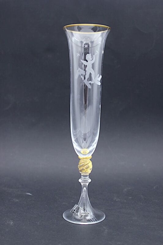 Flute in vetro per champagne bicchiere a calice natalizio NASON e MORETTI natale Vetri e Cristalli