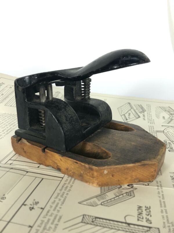 Foratrice carta perforatrice antica regolabile a due fori da scrivania tavolo Attrezzi e Strumenti