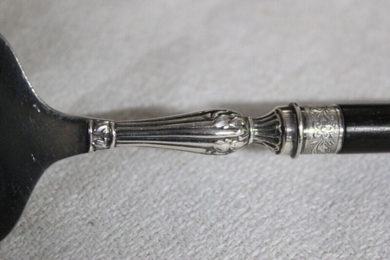 FORCHETTA ANTICA INGLESE IN SHEFFIELD x PANE VICTORIAN SILVER PLATE BREAD FORK Sheffield & Argento