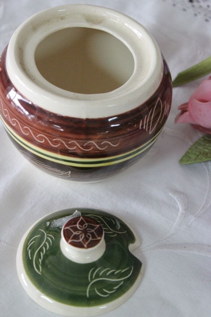 FORMAGGIERA D'EPOCA IN CERAMICA VINTAGE DRAGON POTTERY SUGAR BOWL  JAR POT Ceramiche e Porcellane