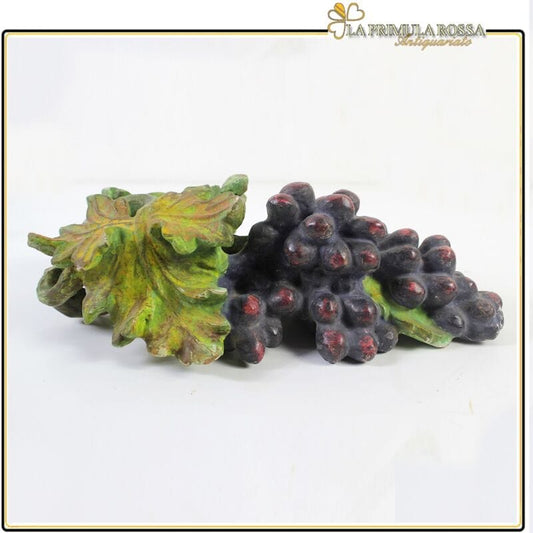 Fregio decorazione in di legno scolpito grappolo d' uva nera frutta vintage Restauro