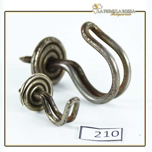 Ganci appendiabiti vintage antichi in metallo ferro con vite per legno shabby Restauro