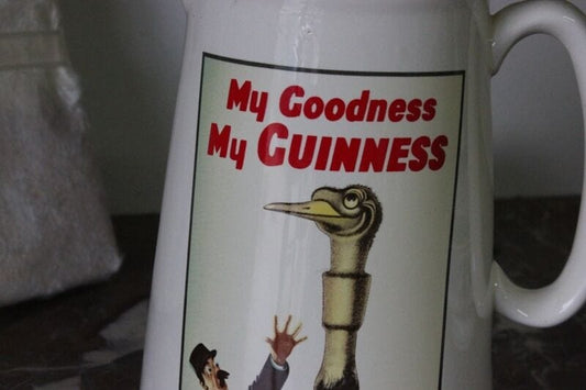 GRANDE BROCCA IN CERAMICA BIRRA GUINNESS ALTEZZA cm 22 BOCCALE VINTAGE DA PUB Birra & dintorni