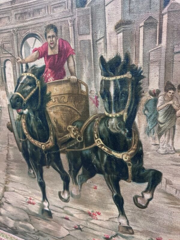 Grande Quadro stile antico dipinto a ad olio su tela stampa Napoli scena Pompei Quadri