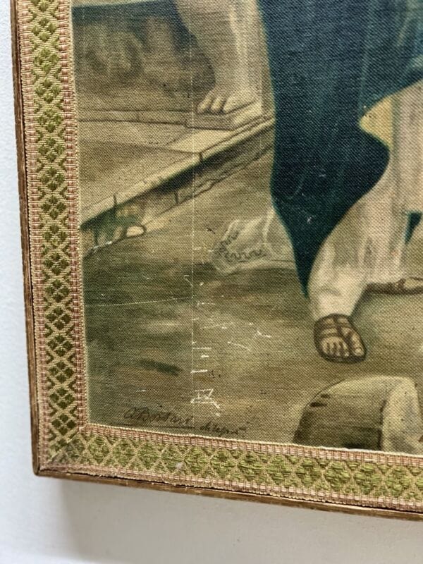 Grande Quadro stile antico dipinto a ad olio su tela stampa Napoli scena Pompei Quadri