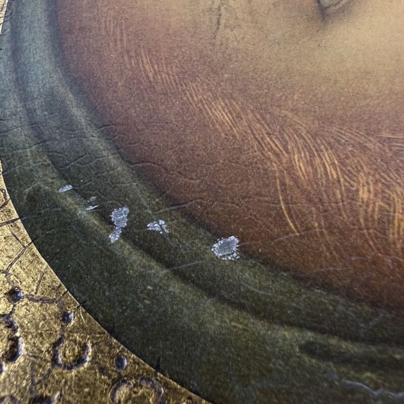 Icona antica religiosa sacra in legno dorato Madonna del Cardellino di Raffaello Oggetti sacri - rosari