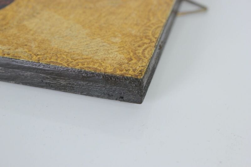 Icona religiosa Sant Antonio stampa su tavola in legno oro vintage stile antico Oggetti sacri - rosari