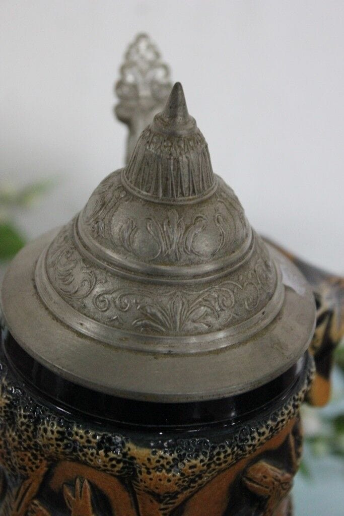 JAGER FREUD DIE GRUNE HEID BOCCALE D'EPOCA IN CERAMICA MANICO CON VOLPE H CM 24 Birra & dintorni