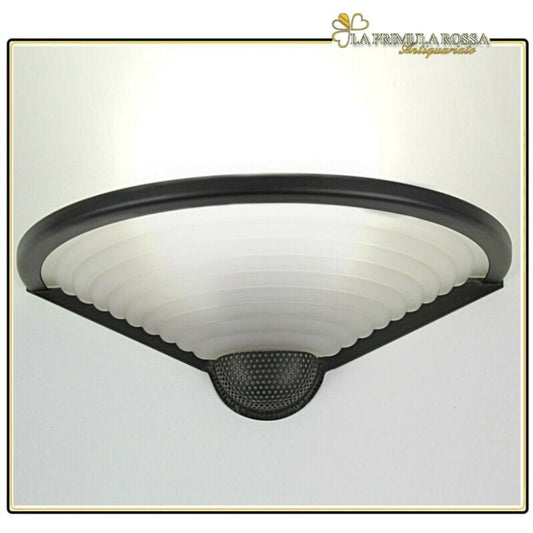 Lampada da parete applique in vetro Murano modernariato satinato bianco nero Lampade Appliques